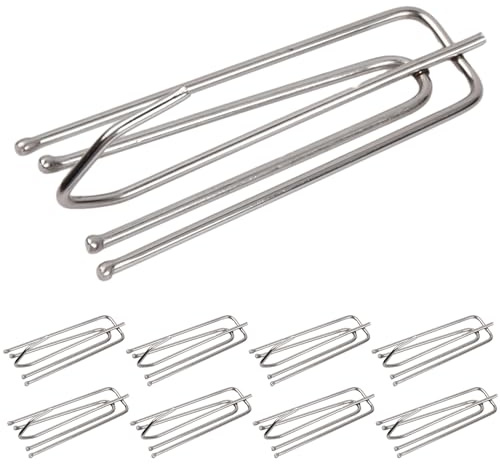 Culinavog 40 Ganchos de Pliegue para Cortina, 6,8 cm Ganchos de Acero Inoxidable con 4 Patas para Cortinas Pesadas, Cortinas Opacas, Rieles con Cinta de Cabecera
