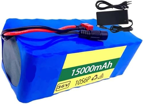 36V 15Ah E-Bike-Akku Pack 36V 15Ah 10S6P Wiederaufladbare Akkus Wasserdichtes PVC Elektrofahrrad Batterie Mit Ladegerät Und BMS Für 200W-800W Motor 36V 15Ah,T