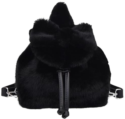 Genérico De Peluche | Mochila Con - Bolso De Hombro | Para Viaje Escuela Guardería Estudiante Navidad Compras Mujeres, Negro, Consulte la descripción, Consulte la descripción