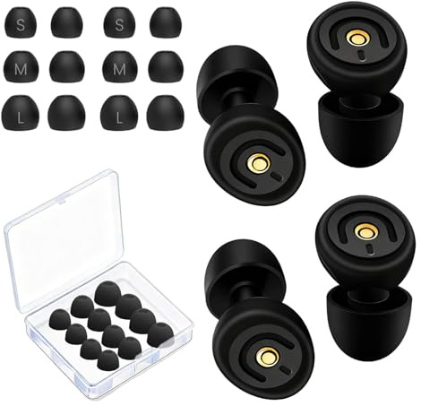 Ear Plugs for Sleeping - Up to 45dB Noise Reduction Cancelling, Soft Reusable Silicone Earplugs with 12 Comfortable Eartips & Portable Carrying Case | Ideal for Sleeping, Travel, Studying, Concerts