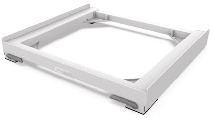 Meliconi Base Move EVO SIOC, Base con Ruedas y Frenos para Lavadora Secadora, 60x60 cm, Antivibración, Soporta 250 kg, plástico reciclado, Altura 7 cm, Made in Italy, Blanca