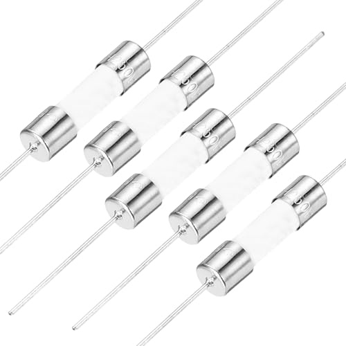 QUARKZMAN 5er Packung 5A Keramiksicherung 5x20mm Feinsicherungen Träge Auslösecharakteristik 250V Sicherung mit Draht, Weiß
