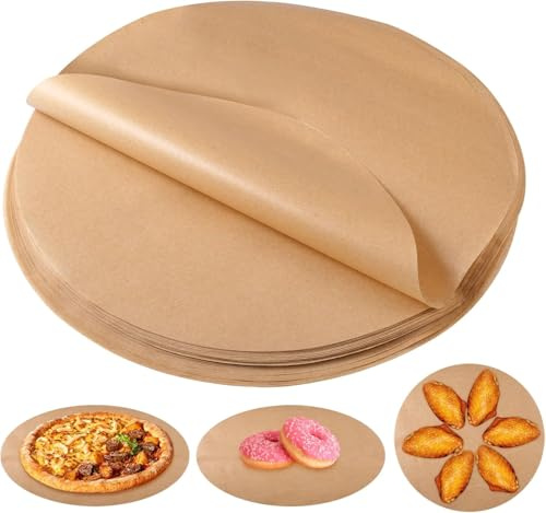 200 Feuilles Papier Sulfurisé Ronde, Ø30cm Antiadhésives Papier De Cuisson Rond Résistant à La Chaleur, Feuilles De Papier Cuisson, Papier Cuisson Air Fryer Papier Cuisson, pour Barbecue, Poêle