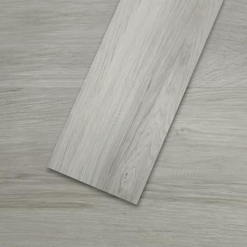 Mysflosy Self-Adhesive Vinyl Flooring Plank, 36 Pack Natural Wood Grain Peel and Stick Flooring Waterproof for DIY Installation, Cover 5㎡