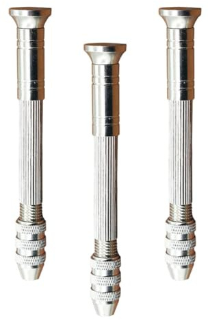 Beavorty Trapano Manuale Professionale 3 Pezzi in Acciaio Lega, Kit Utensili Manuali di Precisione per Perforazione Legno, Modellismo e Fai da Te, Mini Trapano a Mano per Lavori