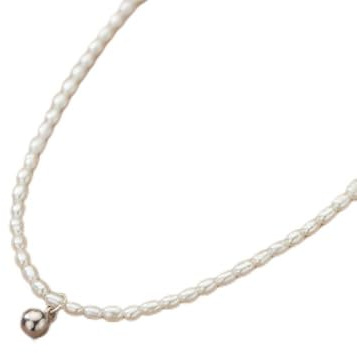 Silverhalsband,Halsband Snyggt pärlhalsband Glossy Bead Pendant Trendiga Sterling Choker Finkedja Smycken För Kvinnor Flickor Par Henne