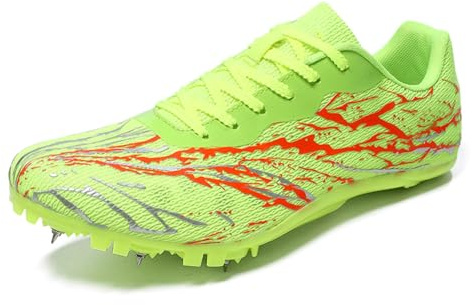 Dwihuize Zapatillas De Atletismo Hombre Zapatillas con Clavos para Niños Zapatillas De Carreras Y Salto Zapatillas Profesionales para Correr Y Sprint para Niños Y Niñas,Verde,35 EU