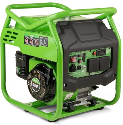 POLLOR 3500W Petrol Inverter Generator, 230V, 4-Stroke, Pure Sine Wave, Green Frame, USB & 12V Outputs, Ideal for Camping, Home Backup, and Outdoor Use