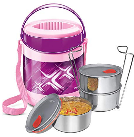 Milton Boîte à lunch pour bureau Econa Delux 3 Réservoir à chaud 3 Containers violet