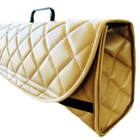 IUSOT Universale Autotasche, luxuriös & funktional, aus Öko-Leder, Kofferraum-Organizer, Beige, Braun