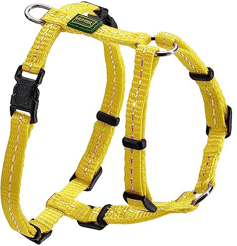 HUNTER TRIPOLI Hundegeschirr, kleine Hunde, Nylon, reflektierend, robust, XS-S, gelb