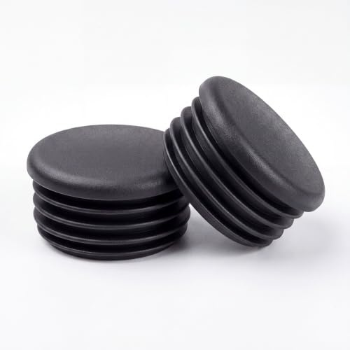 FUX Rohrstopfen rund 12mm Schwarz - 10 Stück, 1-2mm Wandstärke | Lamellenstopfen für Rundrohre, werkzeuglos einsteckbar, wetter- und UV-beständig, als Möbelgleiter und Endkappe