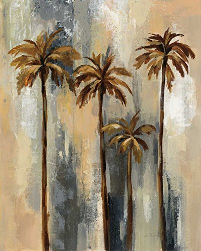 Sensación en casa CANVAS-ENMARCADO-con-AMERICAN-BOX-Palm-Trees-II-Vassileva-Silvia-Abstract-Bella-Arte impreso en madera-marco vertical, 37_X_29_in