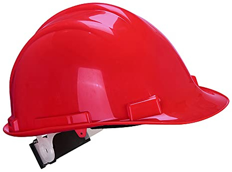 Portwest PS57 Expertbase Wheel Safety Helmet Woven Webbing and Nylon | White, One Size, CE Certified, EN 50365, EN 397, 4 Points Textile Suspension Harness, Soft Foam Sweat Band, Corporate