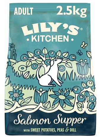 Lily's Kitchen Preparato con ingredienti naturali Cibo secco per cani adulti Nutrizione bilanciata Salmone Sacco da 2.5kg