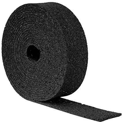 Terrassenpads auf Rolle (10m x 80mm x 6mm) - Gummigranulat, Bautenschutzmatte, Unterlegpads, Terrassenbau - Streifen Gummipads als Unterlage für WPC Terrassendielen und Terrassenplatten - 10Mx80x6mm