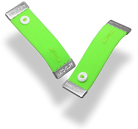 Nato Cuff - Stoppa rullade långärmade skjortor - Dra upp dem med elegans - Elastiska halkskyddshållare (Fluo Vert)