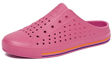 SAGUARO Women's Men's Garden Clogs Shoes Casual Slippers Unisex Quick Drying Sandals Summer Anti-Slip Beach Shoes Pink 7 Women/5 Men