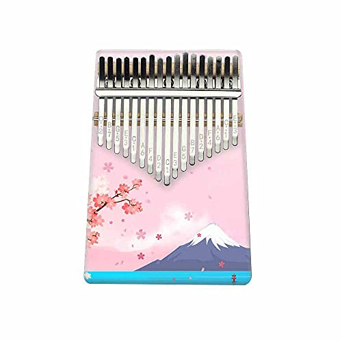 Hearda Kalimba 17 Schlüssel Daumen Klavier, Kalimba Instrument für Anfänger Kinder mit Stimmhammer, Studienführer, Daumenklavier Fingerklavier Kalimba Musik Geschenk (Vulkankirsche)