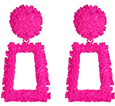 EVER FAITH Pendientes Mujer Metal Geométricos Rectangulares Grandes para Regalo