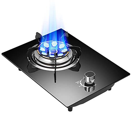 IBOWZ Piano Cottura a Gas Piano Cottura a Gas Fornello a Gas da Incasso con manopola di Sicurezza per Bambini e Protezione antifiamma con termocoppia, Gas ad Alto Potere calorifico (h-Gas), Gas a