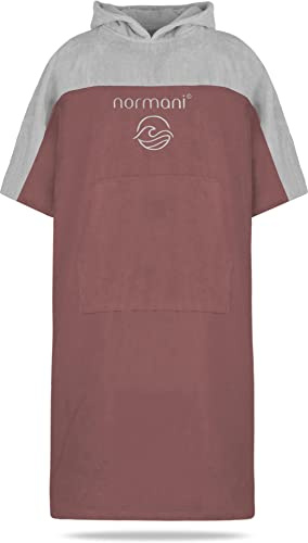 normani Badeponcho für Erwachsene aus Bio-Baumwolle - Strandponcho Surfer-Poncho mit Kapuze - Strand Umziehhilfe für Herren und Damen