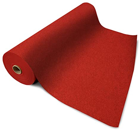 Floordirekt Roter Teppich meliert 100 x 500 cm - VIP Läufer Event Teppich Premierenteppich Empfangsteppich Messeteppich Hochzeitsteppich - Wunschmaß