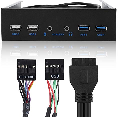 Lectores de tarjetas internos para PC 5.25 5.25 bahía frontal USB 3 audio aleación de aluminio USB 3.0 USB 2.0 19pin HD extensión de audio panel frontal
