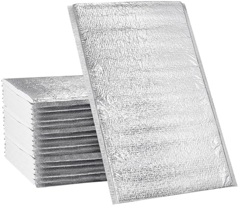 UPKOCH 25 Pièces Sacs Isothermes Jetables, Doublure Thermique en Feuille Aluminium pour Lunch, Pochette Isolation Repas Chaud Froid 25 x 30 cm, Enveloppe Fraîcheur Bento Picnic Travail