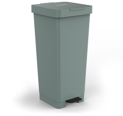 TATAY Pedalhink för Köket Smart 40 L, 33x31x67 Cm, för 30 L Soppåsar | Pedalhink för Avfall | Kompakt och Funktionell Design | Inom- och Utomhusbruk | Till 50 L | Återvunnen BPA-Fri Plast, Grön