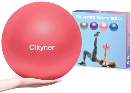 Cikyner Palla Pilates, Pelota de ejercicio pequeña 23-25cm Mini pelota de gimnasia con pajita inflable Adecuado para pilates, yoga, allenamento di tutto il corpo e miglioramento dell'equilibrio