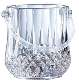 WAOCEO Seau à Glace Seau À Glace en Verre De Cristal avec Clip Seau À Glace Portable Seau D'hôtel Seau À Champagne Seau À Boissons Activités De Fête Et Vaisselle De Camping Ensembles Seau à Glace
