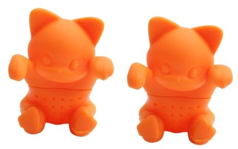 PRETYZOOM 2 Pièces boules à thé pour thé en vrac passoire à feuilles de thé théière filtre infuseur à thé en silicone infuseur de thé drôle le chat maille fine diffuseur
