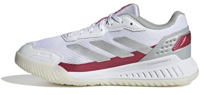 adidas Women's Courtquick W Padel, Cloud White/Silver Metallic/Lucid Pink, 9.5 UK