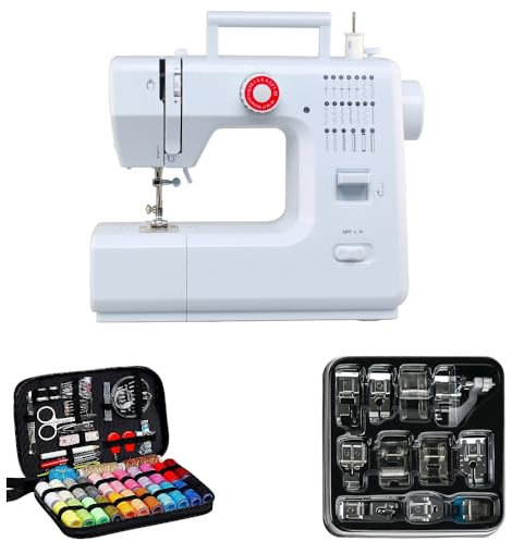 LetCart 618 Nähmaschine, 20 Stiche Mini-Nähmaschine Multifunktionale elektrische Haushaltsnähmaschine mit Fußpedal für Anfänger (Nähmaschine+Nähset+11 Stück Nähfüße)