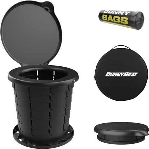 Dunny Seat Ausziehbare tragbare Toilette – zusammenklappbarer Eimer, höhenverstellbar und zusammenklappbar – ideales Camping- und Reisetöpfchen für Erwachsene und Kinder