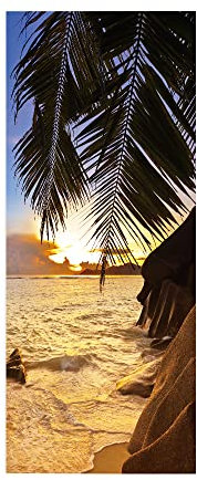 3D Türtapete Türaufkleber Selbstklebend Türfolie Poster Fototapete Türbilder Türtattoos Wasserdichte Tür Stickers für Kinderzimmer Wohnzimmer Badezimmer 80x200 cm Meereslandschaft