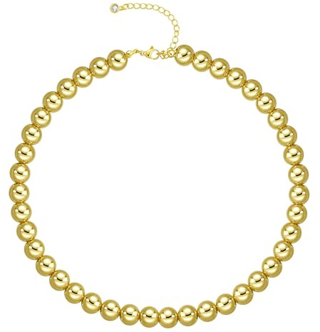 the City Beaded Necklaces for Women, Dainty Choker Necklace, Lightweight Hollow Ball Bead Chain Necklace Adjustable length Chunky Necklaces for Women Trendy Stuff, Christmas Birthday Gifts for Her