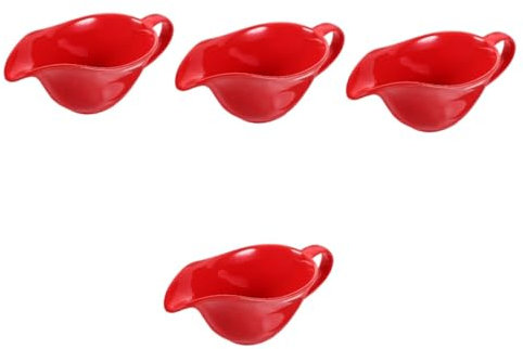 Ciieeo 4 Piezas Salsera De Cerámica Jarra De Crema Jarra De Leche De Cerámica Bote Para Servir Salsa Salsera Pequeña Pequeño Hervidor De Leche De Salsa Mini as Rojo