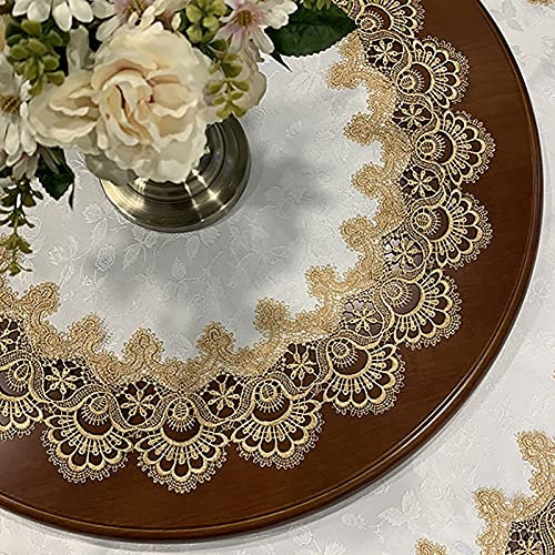 Rechteckige/längliche Tischdecken Weiße Spitze Tischdecke für Tabelle Häkeln Spitze Esstischdecken Esstischdecken Runde dekorative Spitze Tischdecke mit eleganten Blumenmustern für Geburtstagsfeiern
