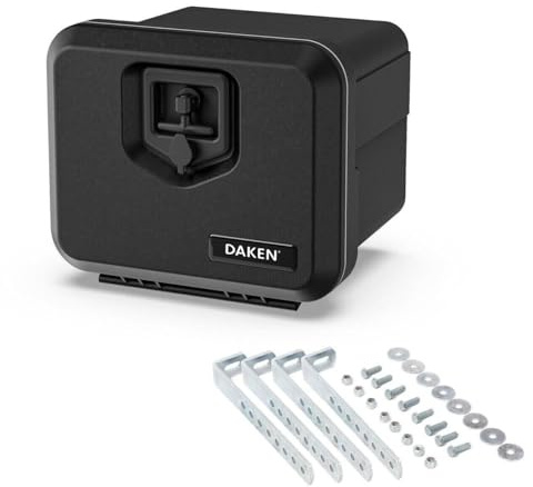 Daken Welvet 400 Transportkiste Staubox 28,5l Werkzeugkasten 410 x 348 x 340 mm Kunsstoff Unterbaubox wasserfest (Mit Universal-Halter)