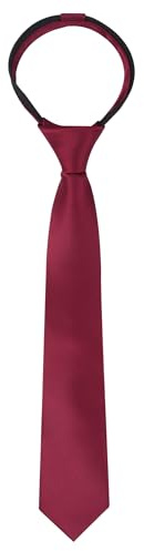 Alizeal Corbata ajustada con cremallera de 6 cm para niños, color liso, 067-granate, Talla única