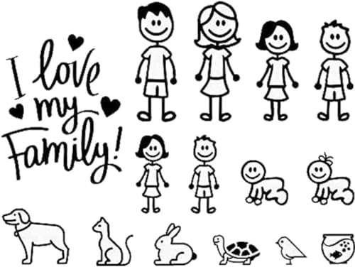 Auto-Aufkleber mit Aufschrift I Love My Family, glitzernd, für Haustiere, Katzen, Hunde, Tiere, Aufkleber und Autos, Wände, Laptop, Gepäck, für Autofenster, Stoßstange, Telefon, Notebook,