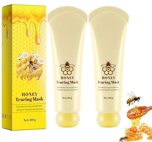 2PCS Honey Peel off Maske Gesicht,Honig Abspleißmaske, Porenreiniger Gesicht,Collagen Maske, Tearing Gesichtsmaske, Gesichtsreinigung Skincare,Poren Verkleinern Face Mask (2PCS)