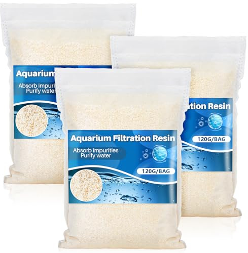 RAINFLOW 3PCS Aquarium Resin - Organic Filtration Resin Remove Driftwood Tannins,Aquarium Filter Media Bags for Aquarium, Freshwater and Saltwater, Fish Tank,Trutle, Pond | Filtration Resin for Driftwood Tannins, Aquarium Filter Media Bags for Freshwater and Saltwater, Fish Tank,Trutle, Pond
