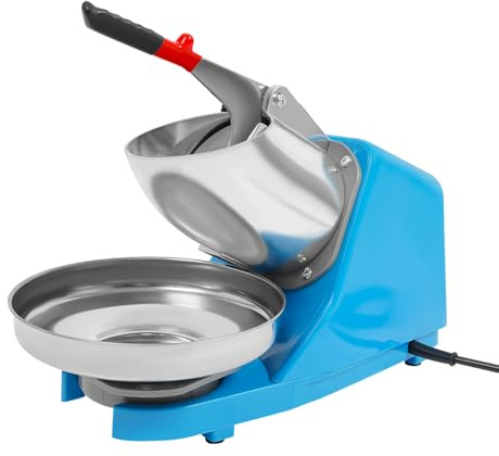 Fridgestea 65 kg/H elektrisk iskrossare 2 200 Rpm, 300 W elektrisk ismaskin med reservplastring, isbitsmaskin i rostfritt stål för smoothie-tillverkare/restauranger/bar/fester/hushåll – blå