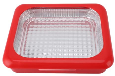 Alomejor Plateau de Pique-Nique Isolé en Aluminium, Récipient Alimentaire Durable pour Fêtes et Camping, Léger et Réutilisable, Idéal pour Repas à Emporter, Picnic Outdoor