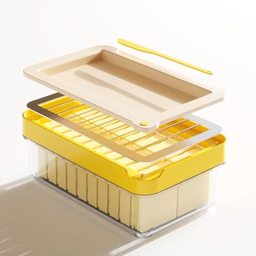 Butter Dish with Hermetic Lid，Plastic Butter Dishes for Butters or Cheese and Easy Cutting and Container，Comes with Butter Spatula