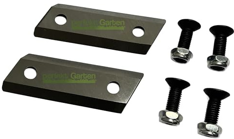 perfektGarten 2 lame per trituratore 90 x 30 mm, fori 8 mm, distanza tra i fori 56 mm, tagliente 80 mm