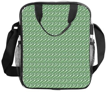 Unkhtt Bonita bolsa de almuerzo transparente con estampado de hojas de palma verde, contenedor de alimentos, comida portátil para la escuela, trabajo, viajes, Bento Box